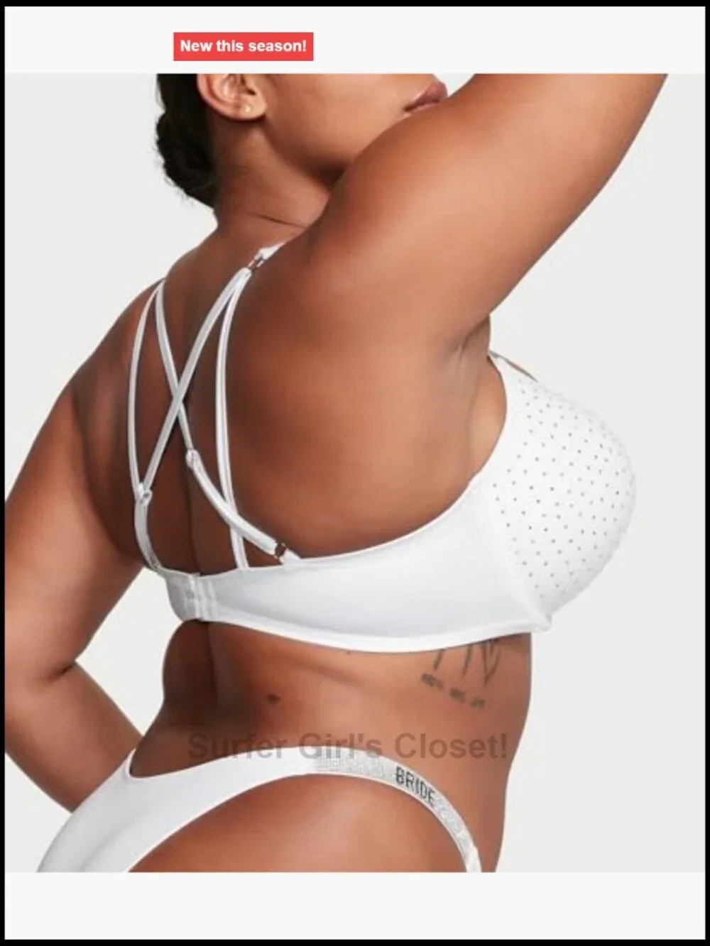 Rhinestone Strap Bombshell Push-Up Bikini Top - Sleeveless Triangle